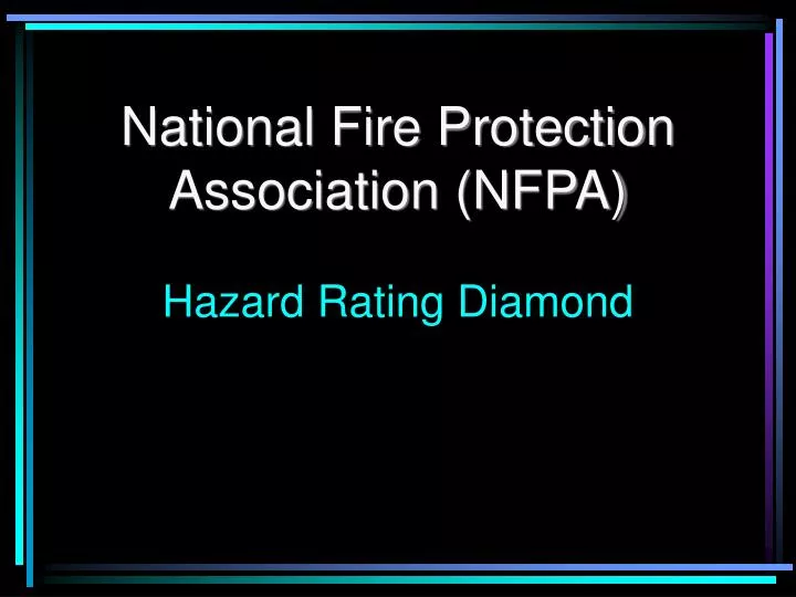 national fire protection association nfpa hazard rating diamond