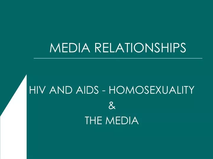 hiv and aids homosexuality the media
