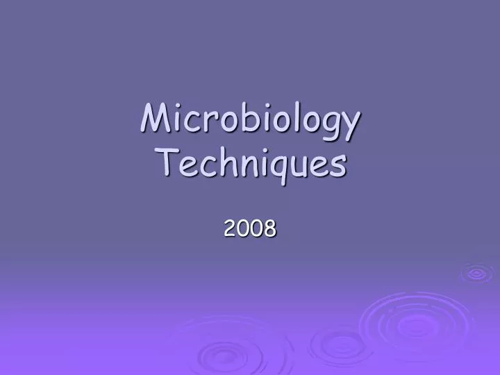 microbiology techniques