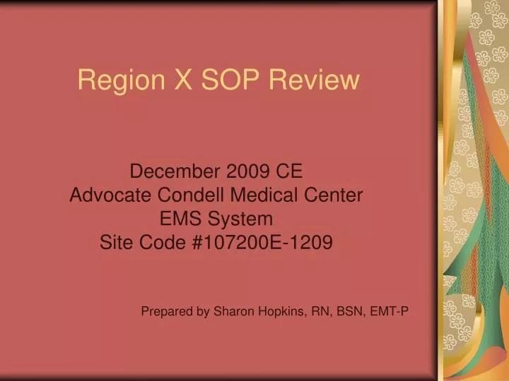 region x sop review
