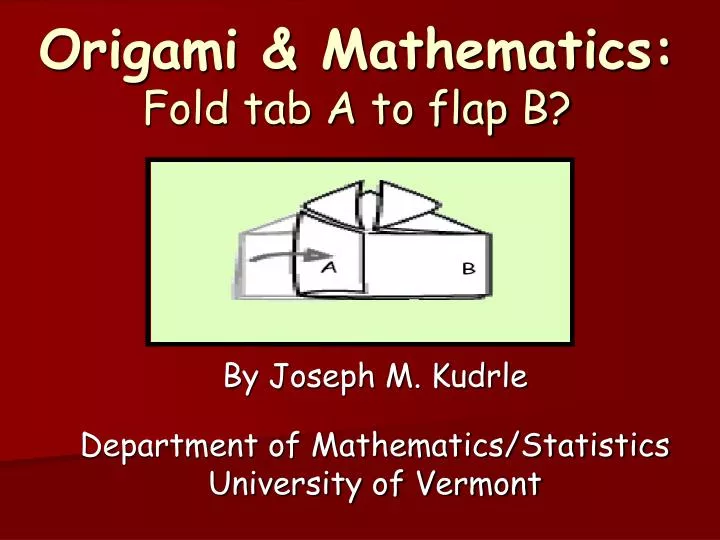 origami mathematics fold tab a to flap b