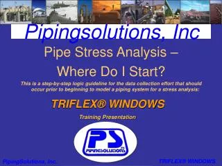 Pipingsolutions, Inc