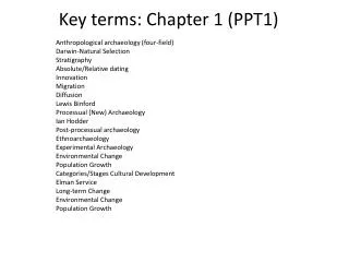 Key terms: Chapter 1 (PPT1)