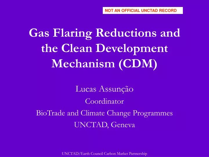 gas flaring reductions and the clean development mechanism cdm