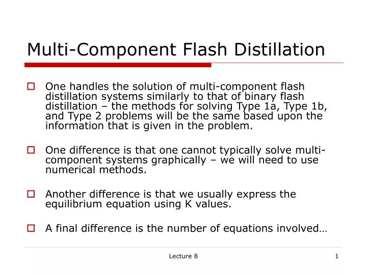 multi component flash distillation