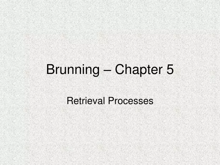 brunning chapter 5