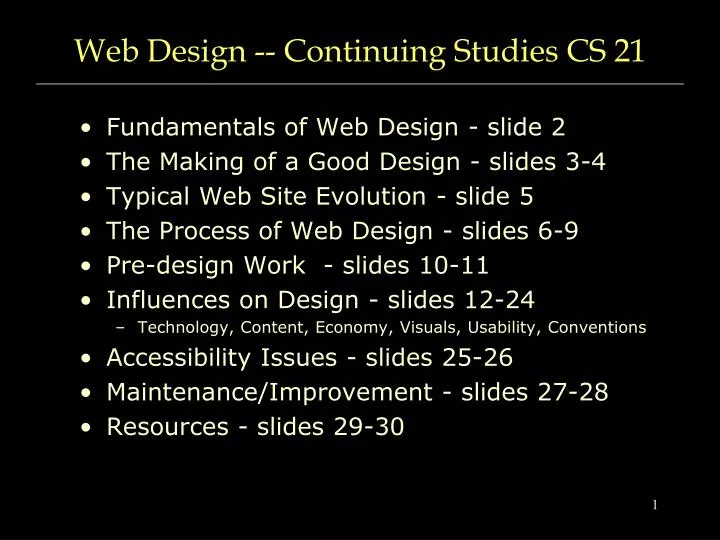 web design continuing studies cs 21