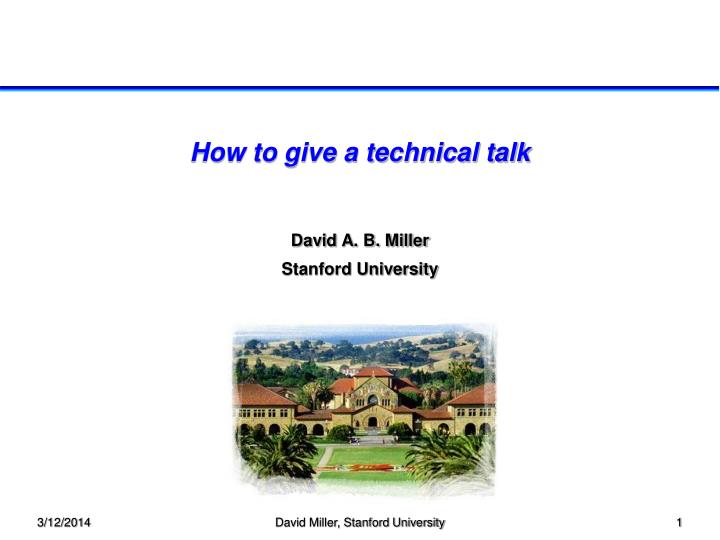 how to give a technical talk