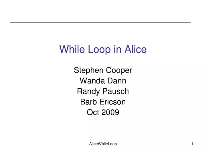 while loop in alice