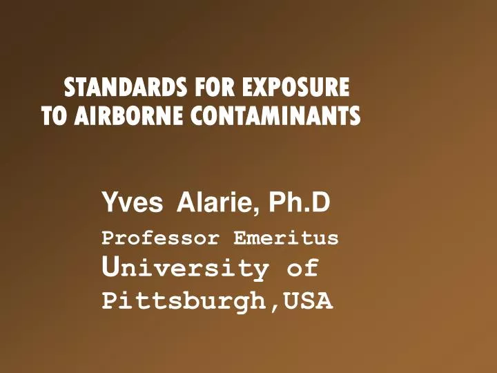 standards for exposure to airborne contaminants