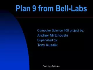Plan 9 from Bell-Labs