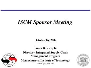 ISCM Sponsor Meeting