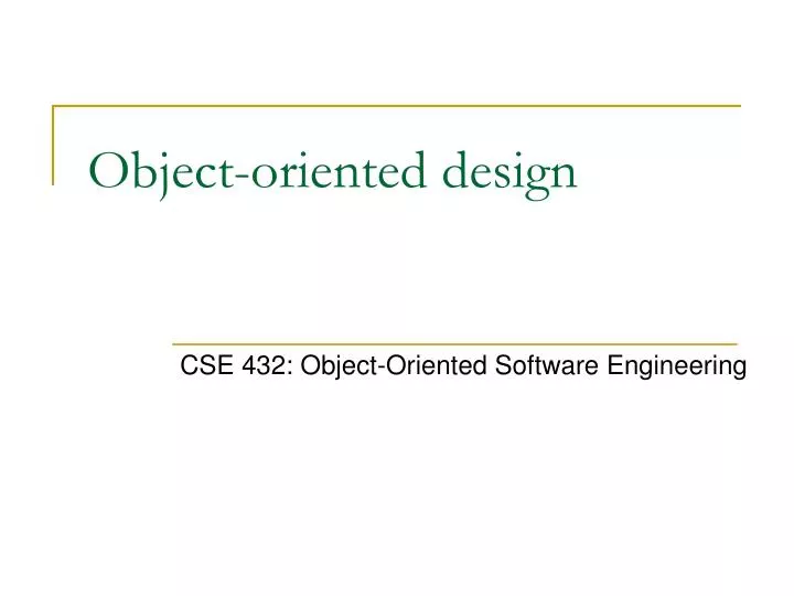 object oriented design