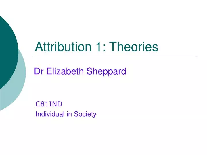attribution 1 theories