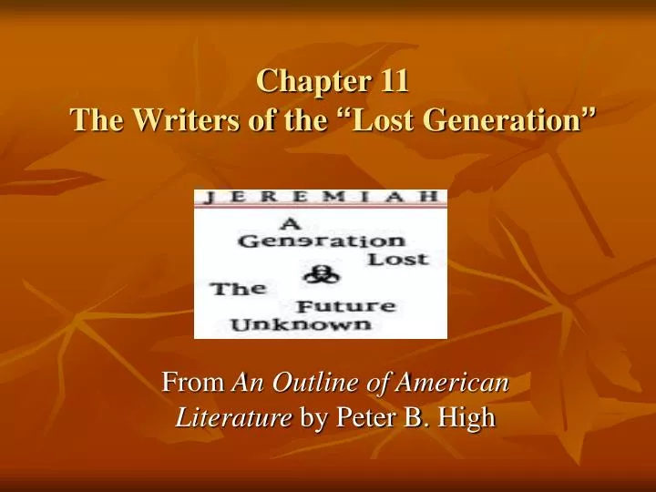 chapter 11 the writers of the lost generation