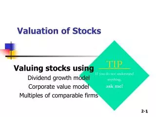 Valuation of Stocks