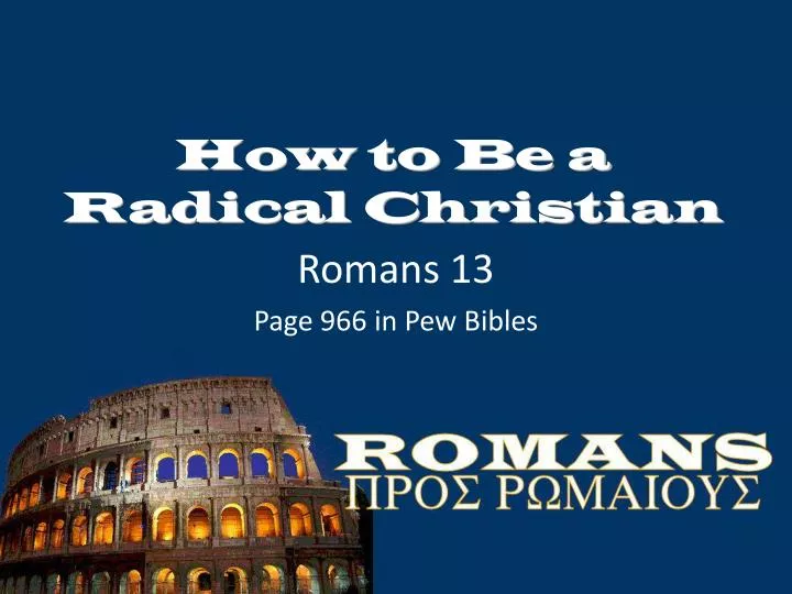 how to be a radical christian