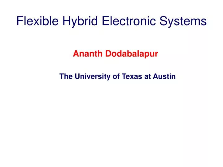 flexible hybrid electronic systems