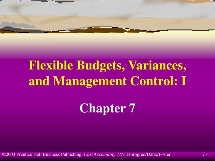flexible budgets variances and management control i