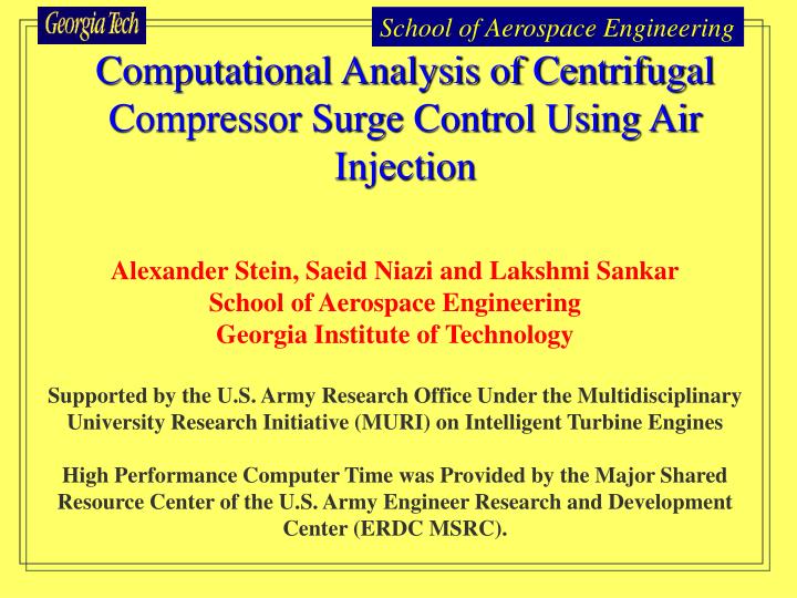computational analysis of centrifugal compressor surge control using air injection