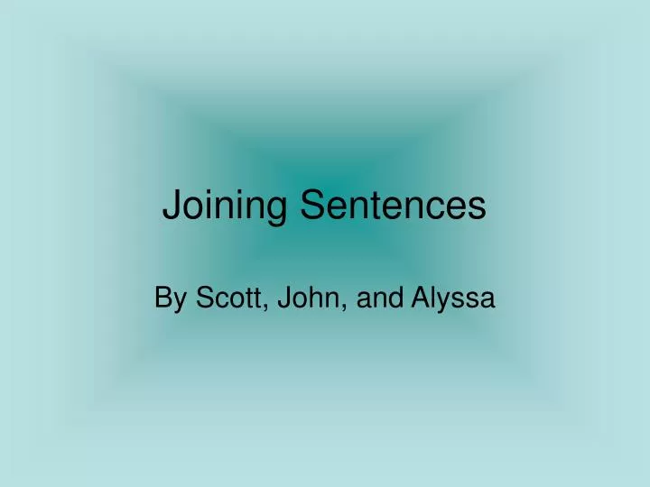 joining sentences