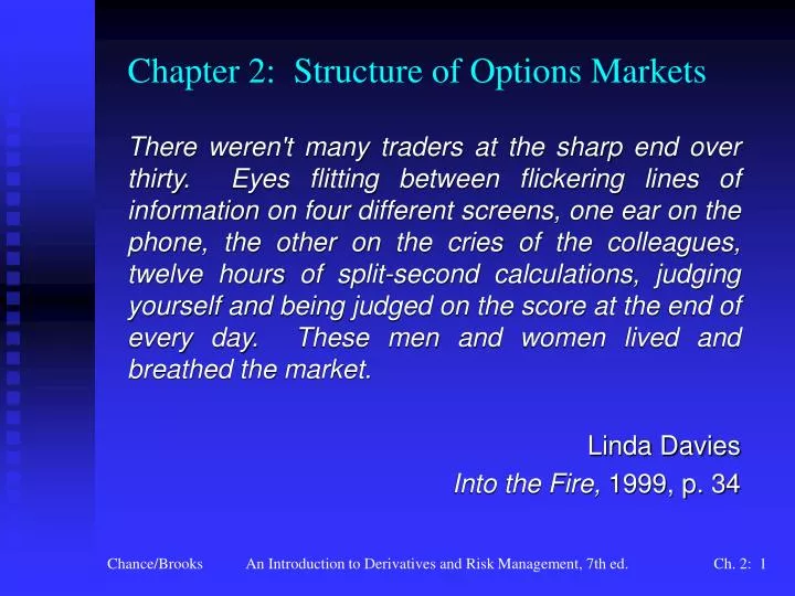 chapter 2 structure of options markets