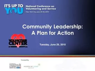 Community Leadership: A Plan for Action