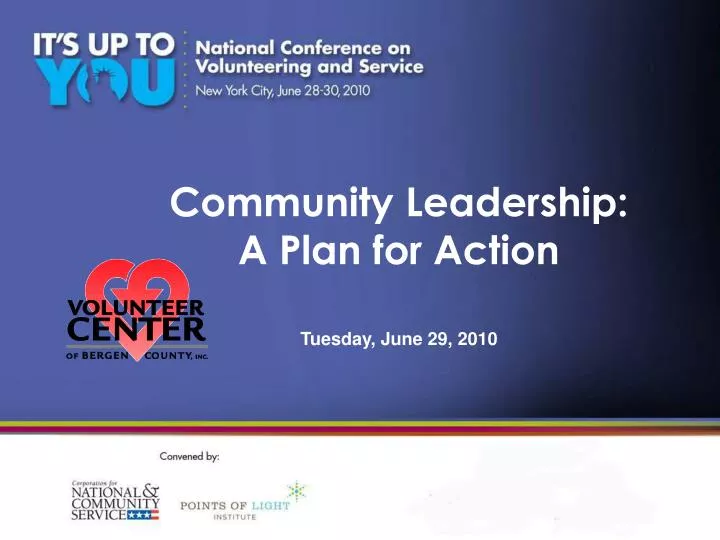 community leadership a plan for action