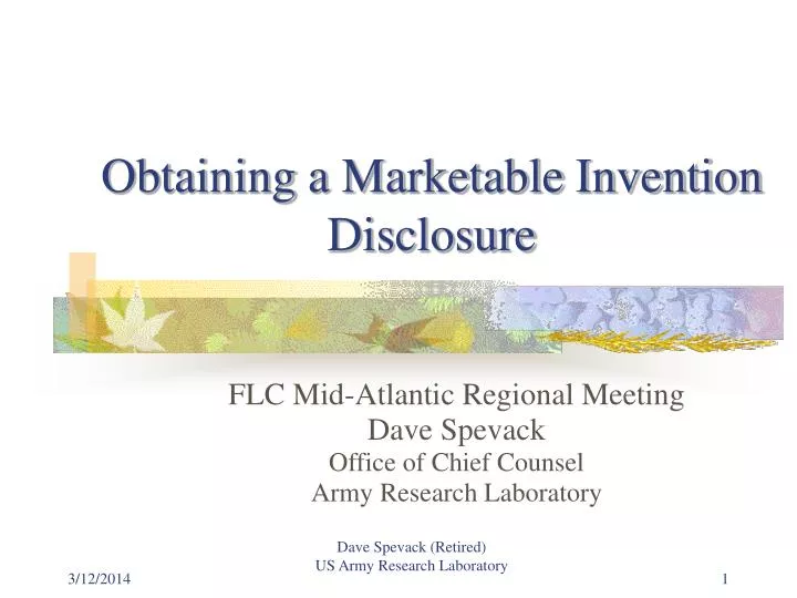 obtaining a marketable invention disclosure