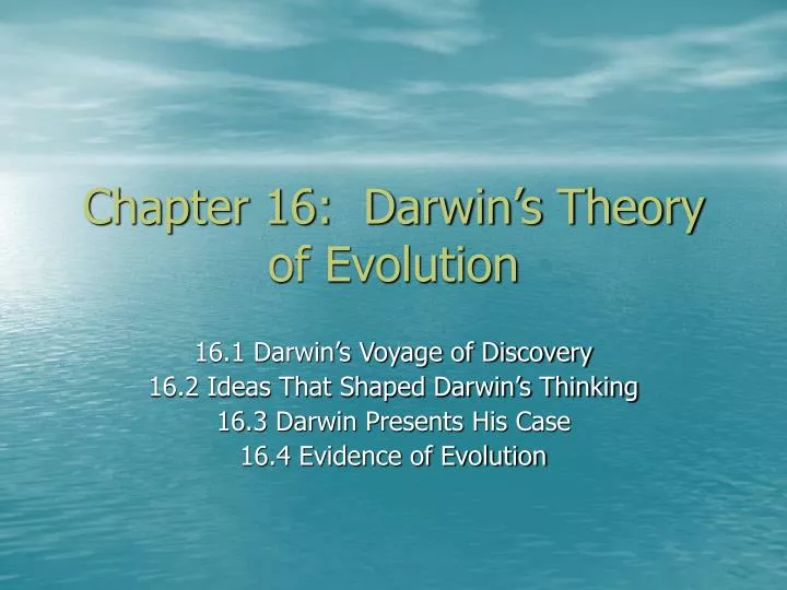 chapter 16 darwin s theory of evolution