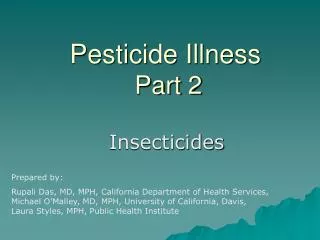 Pesticide Illness Part 2