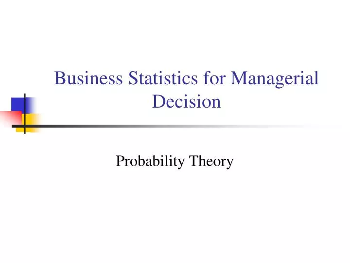 business statistics for managerial decision