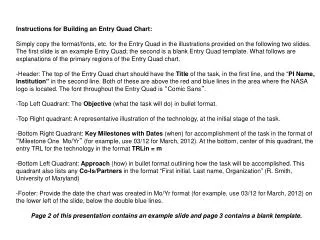 Instructions for Building an Entry Quad Chart: