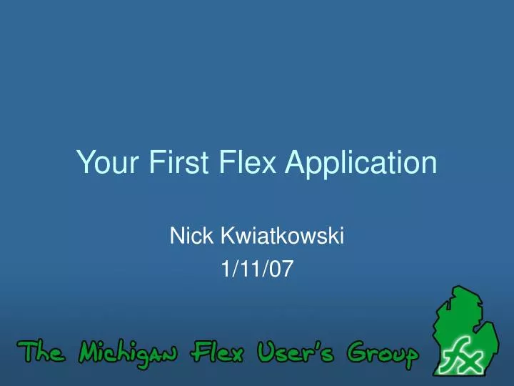 your first flex application