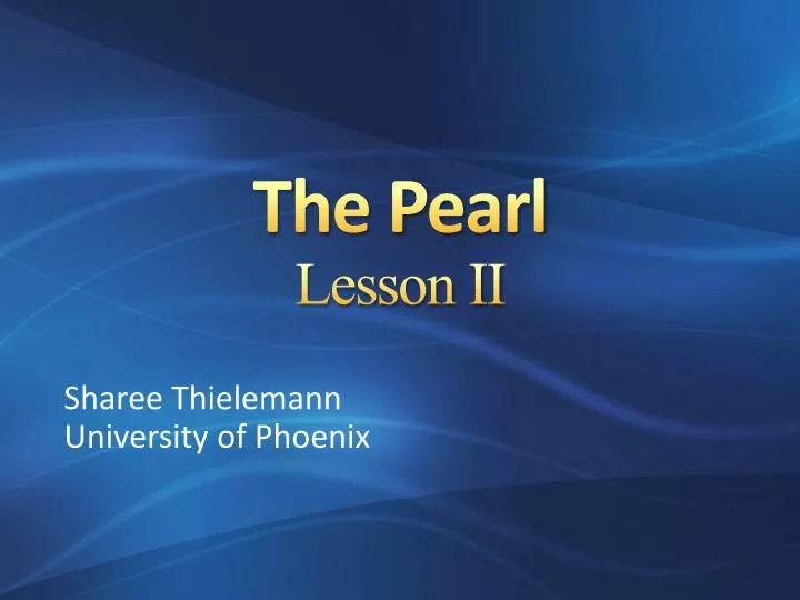 the pearl lesson ii