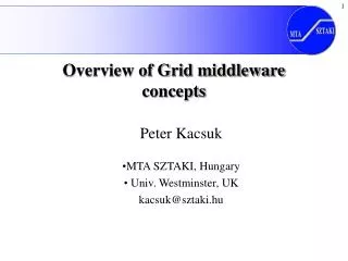 Overview of Grid middleware concepts