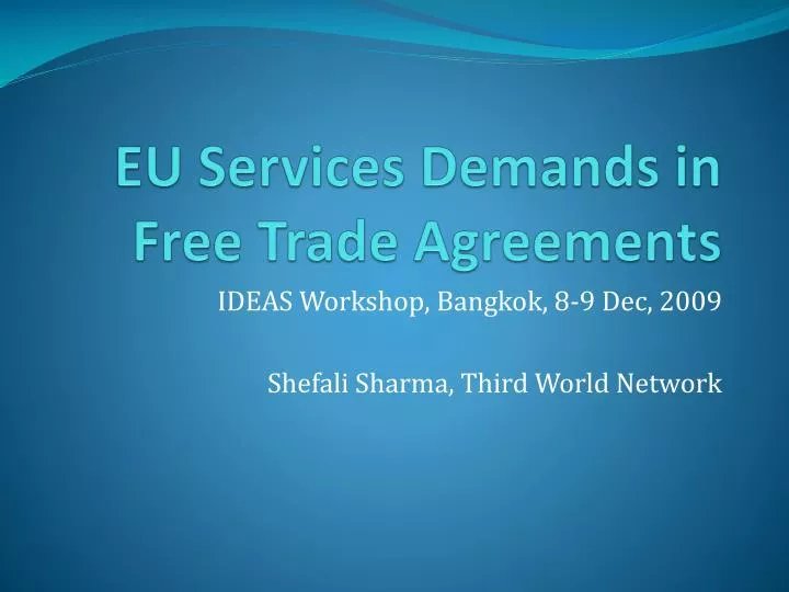 eu services demands in free trade agreements