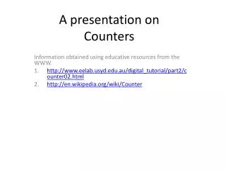 A presentation on Counters