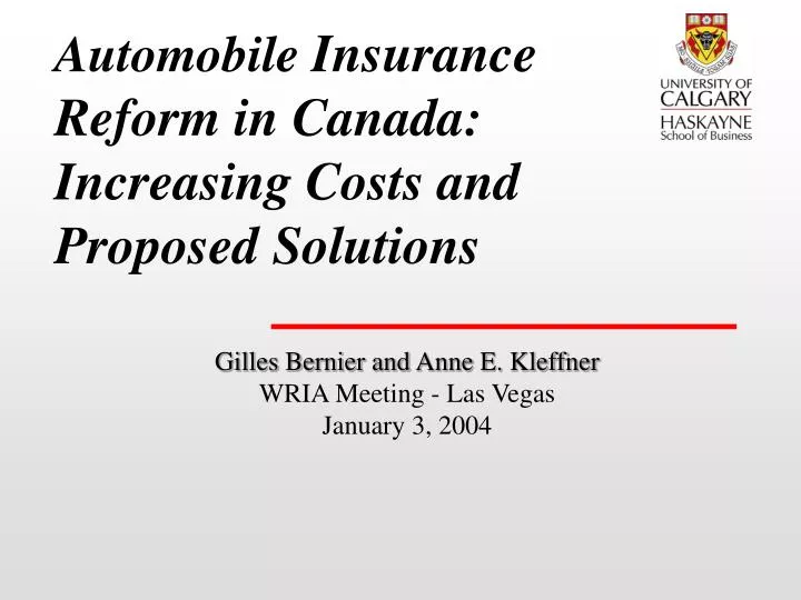 automobile insurance reform in canada increasing costs and proposed solutions