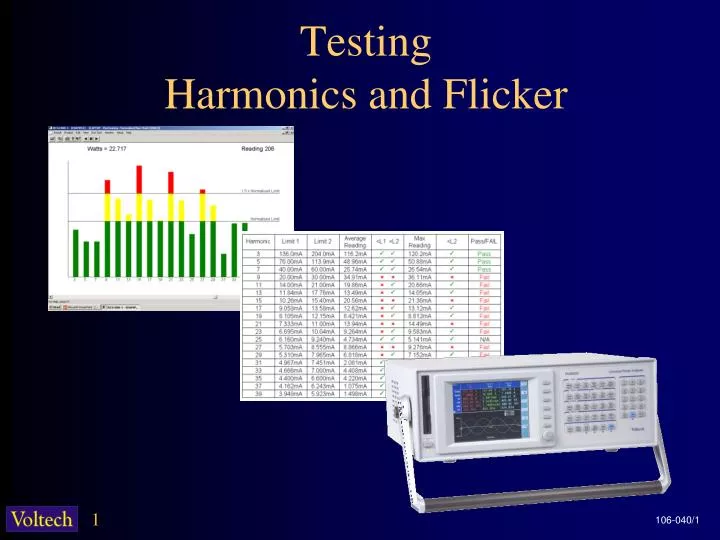 testing harmonics and flicker