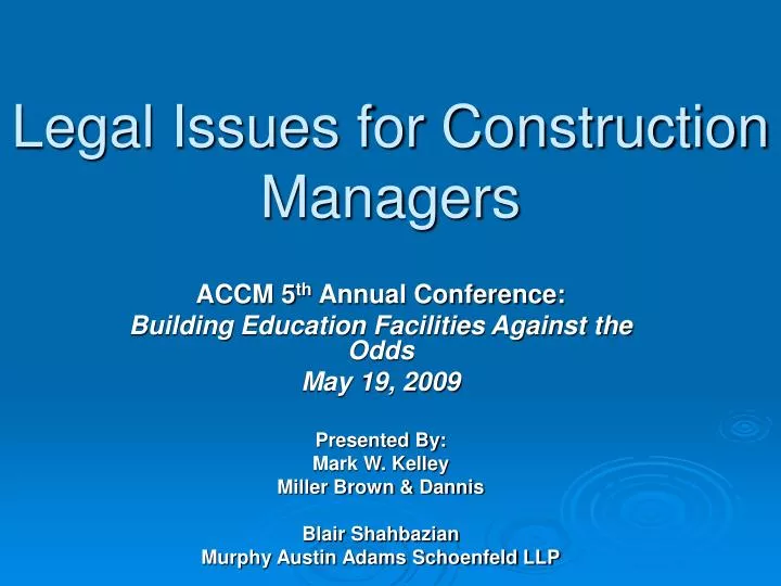 legal issues for construction managers