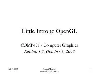 Little Intro to OpenGL