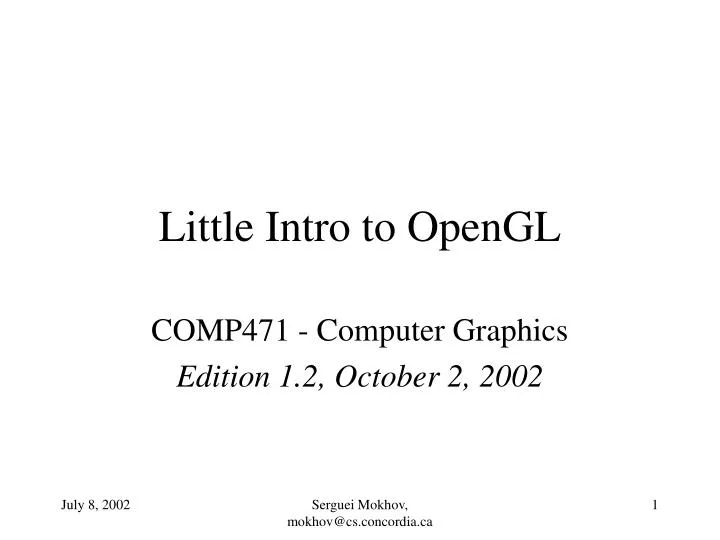little intro to opengl