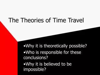 The Theories of Time Travel