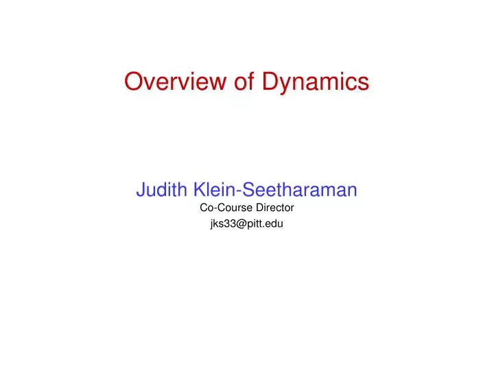 overview of dynamics