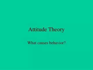 attitude theory