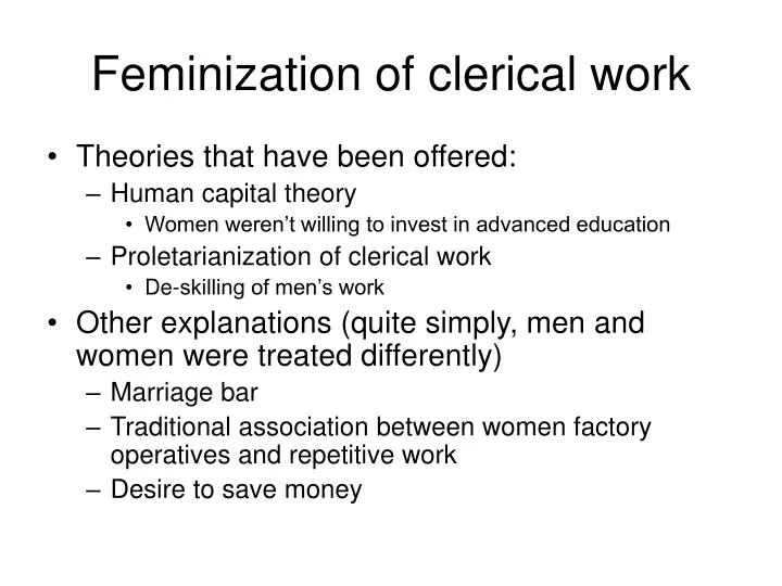 feminization of clerical work