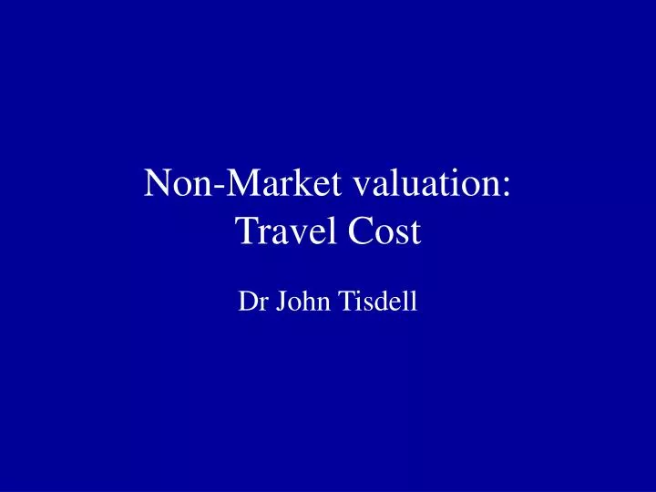 non market valuation travel cost