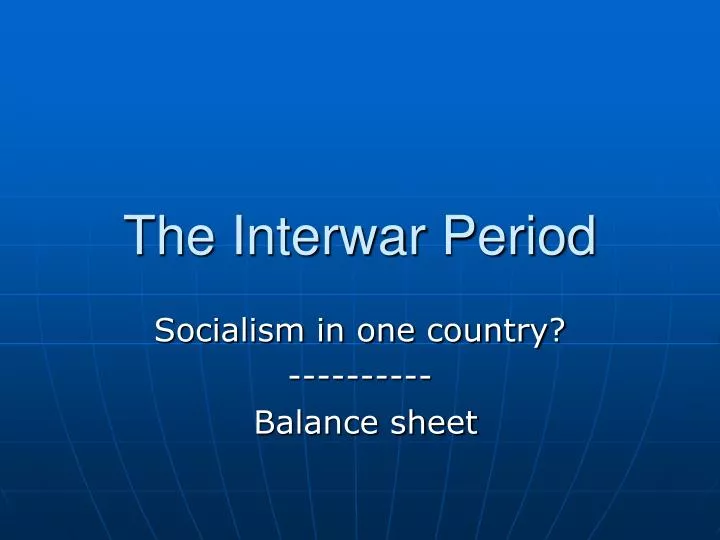 the interwar period