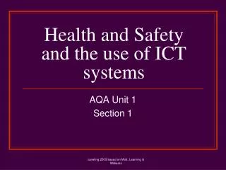 Health and Safety and the use of ICT systems